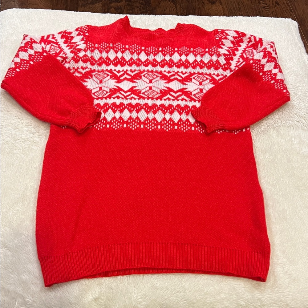 Christmas Sweater Dress Red White SHEIN large